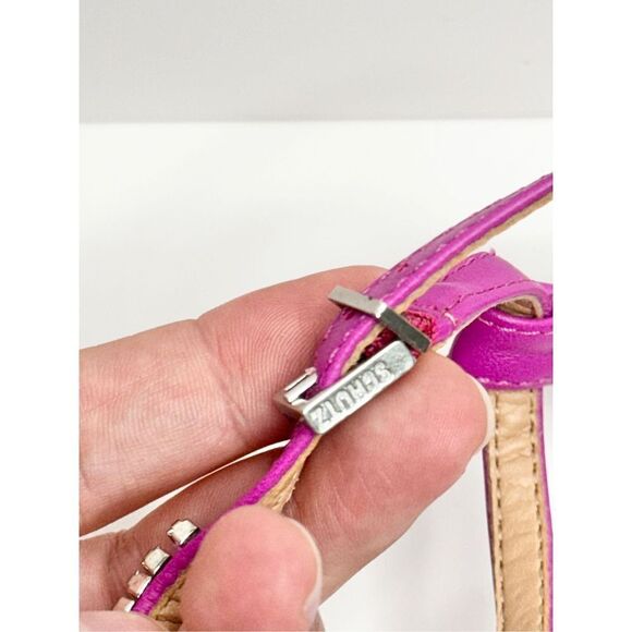SCHUTZ Sandals Womens Size 10B Leather Nellina Square Toe Pink Ankle Strap NEW - Picture 9 of 12